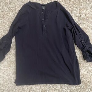 H&M Navy Henley Lightweight TShirt